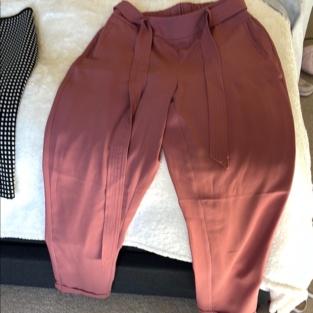 Pink Relaxed Fit Trousers with Elastic Waistband